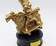 Burger King The Simpsons Movie 4" Gold Statue Bart Simpson