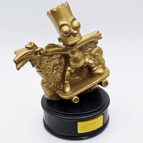Burger King The Simpsons Movie 4" Gold Statue Bart Simpson