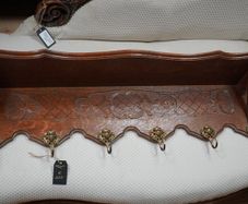 French Carved Oak Wall Coat Rack