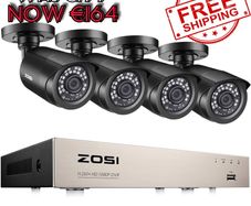 NEW SALE | 8CH CCTV Camera System with 4 x 1080P HD Outdoor Security Bullet Cameras NO Hard Drive 80ft Night Vision Motion Detection Remote Monitoring