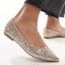 Glitter rose gold flats uk6 Image 2