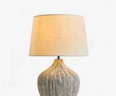 Cream scratch ceramic large table lamp