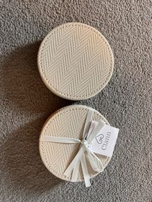 Cream Woven Round Coaster Set