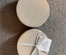 Cream Woven Round Coaster Set