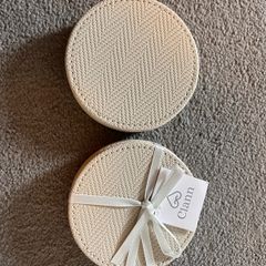 Cream Woven Round Coaster Set