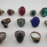 Antique Ring Collection Lot of 15 Mixed Brass & Stone,Glass Antique Style Rings Image 10