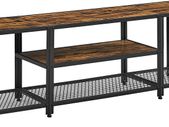 TV Shelf, Lowboard for TVs up to 65 Inches, TV Stand with 3 Levels, Open Storage Rack, Industrial Design, for Living Room, Vintage Brown/Black
