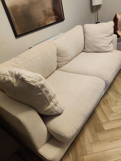 Brand New Comfortable 3 Seater Fabric Sofa Cream Beige Unused Condition