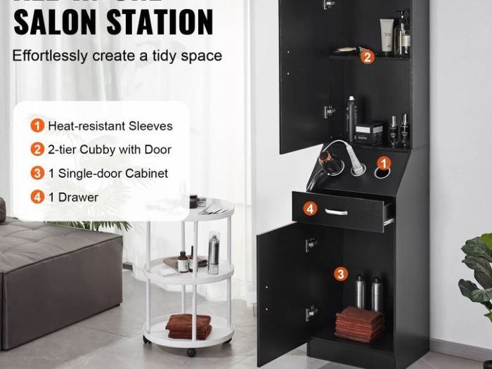 Salon Storage Cabinet Hair Stylist Station Set