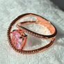 Rose gold pink stone diamond ring Image 4