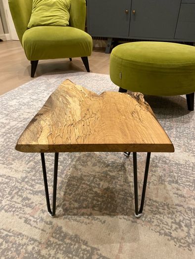 Handcrafted Spalted Beech Live Edge Side Table
