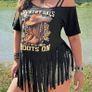 Fabulous Black Fringe Top  size 20 + matching earrings available Image 3