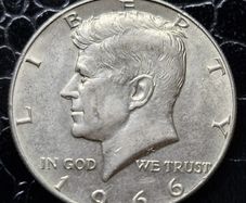 1966 United States Half Dollar "Kennedy Half Dollar" 40% Silver