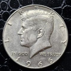 1966 United States Half Dollar "Kennedy Half Dollar" 40% Silver