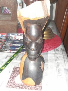 Antique Wood Carved African Woman postage available or collection on all my items