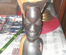 Antique Wood Carved African Woman postage available or collection on all my items