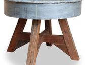 Coffee Table Solid Reclaimed Wood 60x45 cm Silver