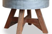 Coffee Table Solid Reclaimed Wood 60x45 cm Silver