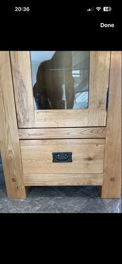 Solid oak glass cabnet