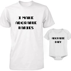 Funny Cute Daddy And Baby Matching T-shirt And Bodysuit Set - Adorable Baby