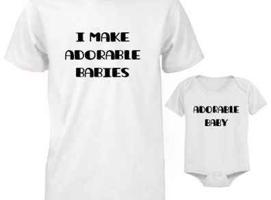 Funny Cute Daddy And Baby Matching T-shirt And Bodysuit Set - Adorable Baby