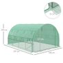 Polytunnel Greenhouse Walk-in Grow House Tent with Roll-up Sidewalls, Zipped Door and 8 Windows, 4x3x2m Green Image 3