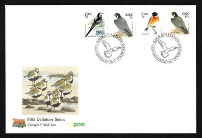 2003 Ireland Tenth Definitive Series Birds 7c (Stonechat), 48c (Peregrine Falcon) & 2X "N" self-adhesive (Pied Wagtail & Peregrine Falcon) An Post First Day Cover (FDC)