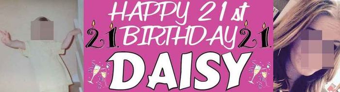 21st Birthday party Banner personalised with photos
