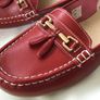 New Womens Red Leather Moccasin Shoes Size 8 or 42 Image 6