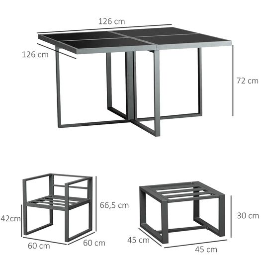9PCs Patio Aluminium Dining Set (LIMITED STOCK)