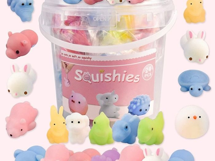 Mochi Squishy Toys - 24 Pcs Random Toy Animals - Mini Squishy Animal Toys Party Decoration Toys - Squishy Toys for Kids and Adults (Free postage)