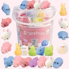 Mochi Squishy Toys - 24 Pcs Random Toy Animals - Mini Squishy Animal Toys Party Decoration Toys - Squishy Toys for Kids and Adults (Free postage)