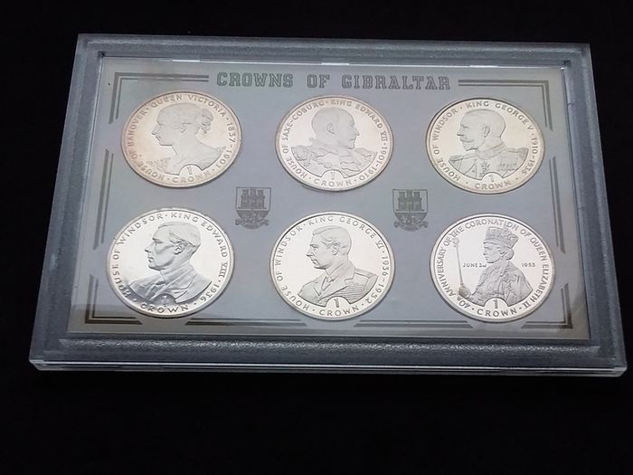 Rare 1993 Crowns of Gibraltar .925 Sterling Silver Proof 6-Coin Set