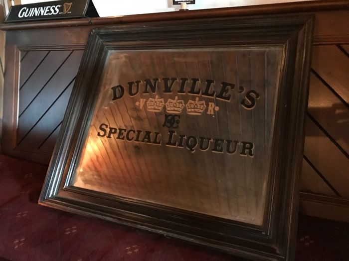 Dunvilles Three Crown Whisky Advertising Pub Mirror 740mm x 640mm