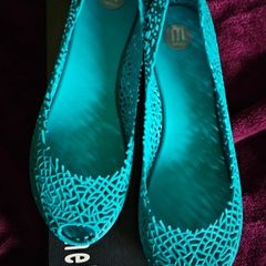 Melissa turquoise rubber rain sandals shoes ballerinas 38 5