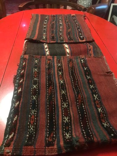 Antique Persien Saddleback bag hand loomed with pockets