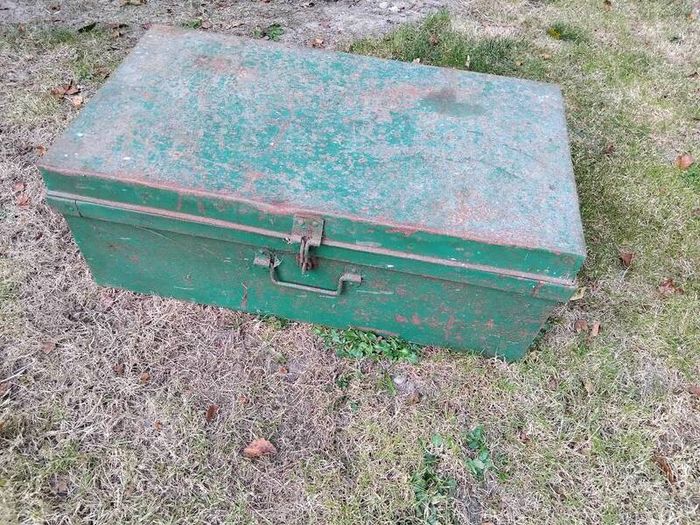 old metal trunk