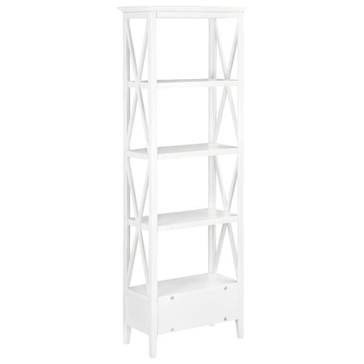 Bookcase with 1 Drawer White 60x30x170 cm MDF
