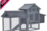 Chicken's 2-Tier Fir Wood Hutch Grey (FREE SHIPPING)