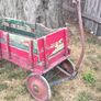 Vintage American Hand-Built Red Wooden Wagon Image 9