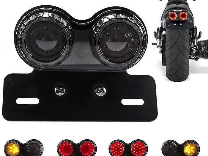 Universal 12V Motorcycle LED Brake Tail Light Signal Lights LED Integrated Tail Light with License Plate Bracket