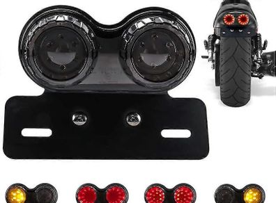 Universal 12V Motorcycle LED Brake Tail Light Signal Lights LED Integrated Tail Light with License Plate Bracket