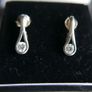 Vintage Sterling Silver 925 CZ Loop Drop Earrings 1,54g Image 7