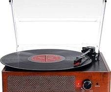 Vinyl Record Player Turntable with Built-in Bluetooth Receiver & 2 Stereo Speakers, 3 Speed 3 Size Portable Retro Record Player for Entertainment and Home Decoration