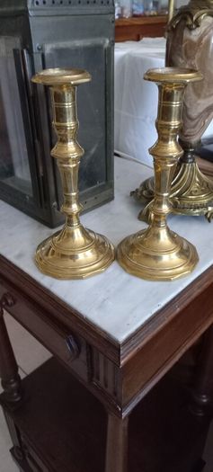 Antique Brass French brass candle stick holders