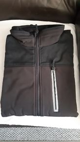 ALDI Workwear soft shell jacket Black with CORDURA fabric & reflective trim on arms size: large