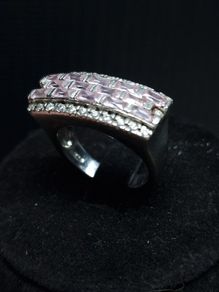 Sterling Silver 925 Pink Stone Statement Ring