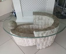 glass stone coffee table