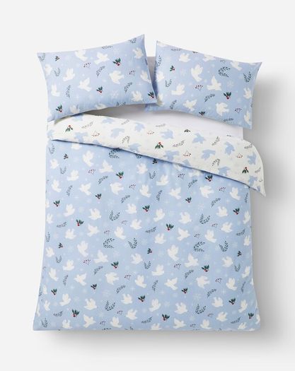 Peaceful Festive Doves Duvet Set- King Size Reversible