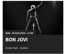 2 tickets Bon Jovi 30.aug